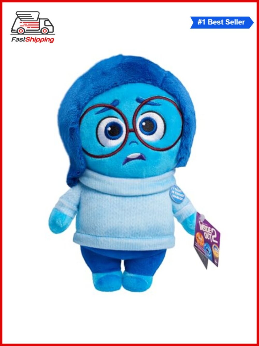Inside Out 2 Sadness Talking Plush 7.5" Stuffed Toy Kids